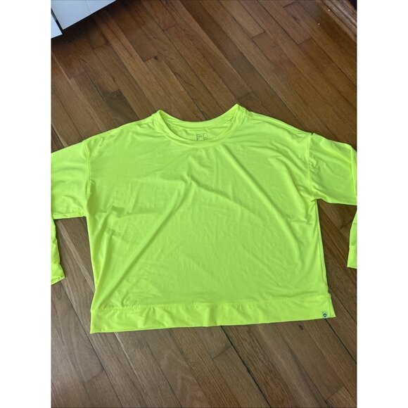 Lucky In Love Luv 50+ Women's Athletic Shirt Long Sleeve Yellow Size XXL - Picture 2 of 5